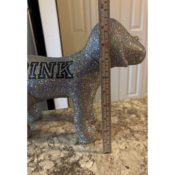 2017 Victoria's‎ Secret Pink Iridescent Glitter Bling Collectible Giant Mini Dog - Picture 16 of 16